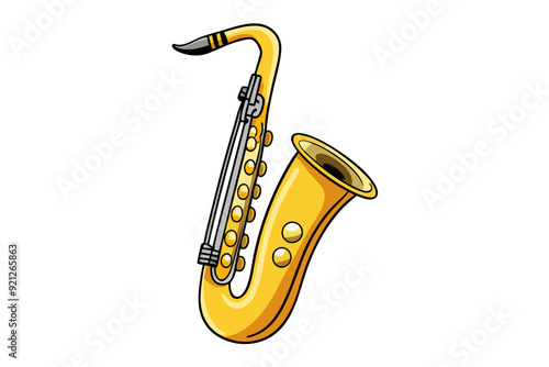 Simple Black Saxophone Icon Vector - SVG & Cricut Cut Files