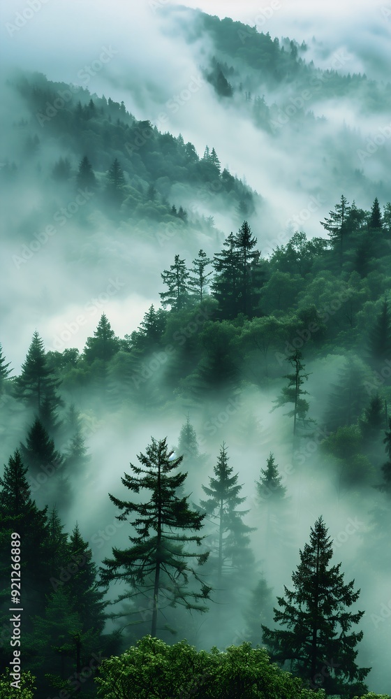 view fog trees foreground theophanic vivarium twin peaks young undulating nebulous clouds black fir dissolving air view fog trees foreground theophanic vivarium twin peaks young undulating nebulous clouds black fir dissolving air