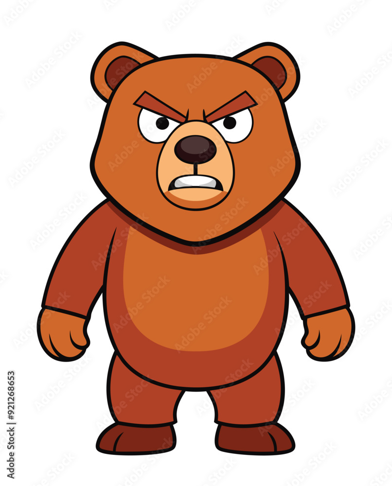 A angry bear cartoon character design illustration A angry bear cartoon character design illustration
