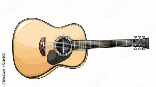 Detailed Vector Illustration of Acoustic Guitars Showcasing Polished Wood Finish and Craftsmanship for Musical Performances