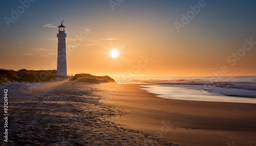 lighthouse at sunset