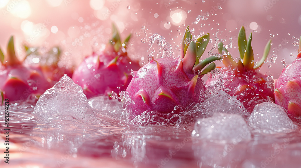 Dragon fruit in water Dragon fruit in water