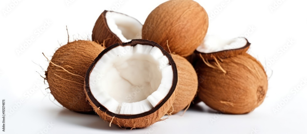 Group of Coconuts Isolated on White Background Group of Coconuts Isolated on White Background