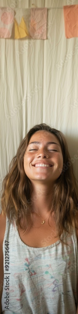 Latina University Student Relaxing in Cheerful Dorm Room Latina University Student Relaxing in Cheerful Dorm Room