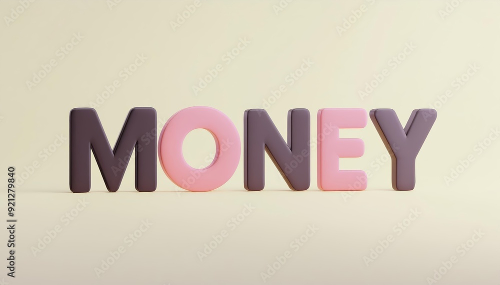 Colorful letters spelling out 'MONEY' create a playful representation of finance and value in a modern design. Colorful letters spelling out 'MONEY' create a playful representation of finance and value in a modern design.