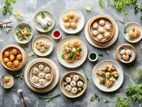 A Dim Sum. The most popular Chinese dishes. A variety of bite-sized dishes traditionally served in small steamer baskets or on small plates, commonly found in Cantonese cuisine.