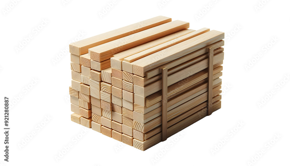 Stacks of wooden planks isolated on transparent background Stacks of wooden planks isolated on transparent background