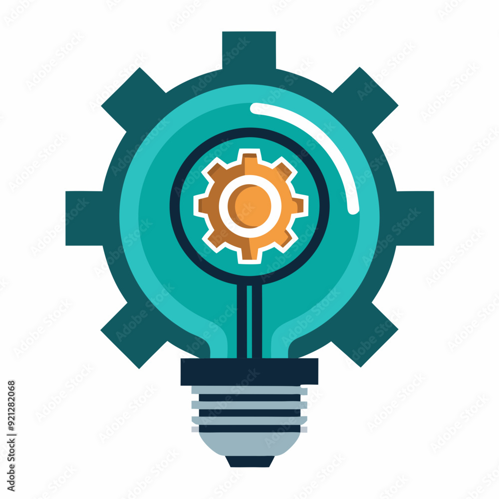 drawing represents bulb gear head design vector illustration drawing represents bulb gear head design vector illustration