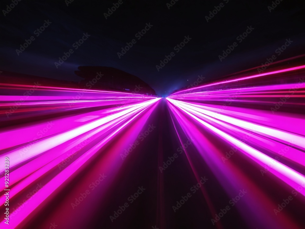 Vibrant pink light trails creating a dynamic abstract visual experience at night Vibrant pink light trails creating a dynamic abstract visual experience at night