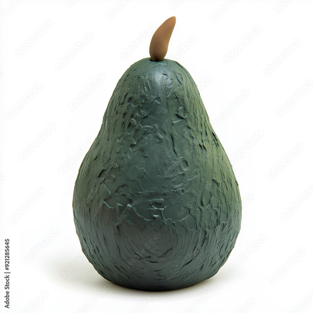 Naklejka premium Avocado illustration made of sculpting clay over white background