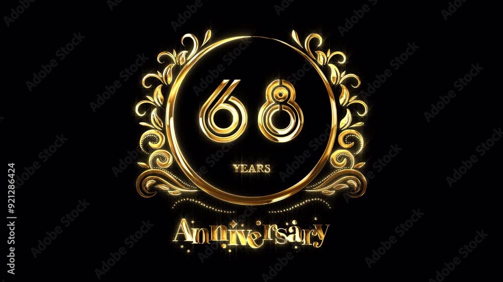 68th Anniversary Celebration. Happy 68 Years Anniversary Animation in ...