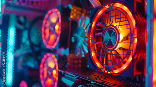 RGB Illuminated Computer Fan Close-Up photo