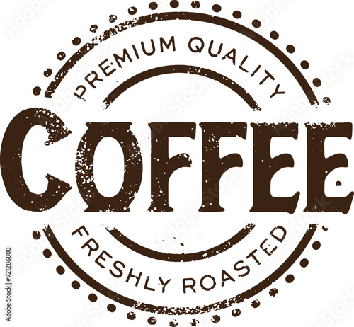 Vintage Coffee Rubber Stamp Design