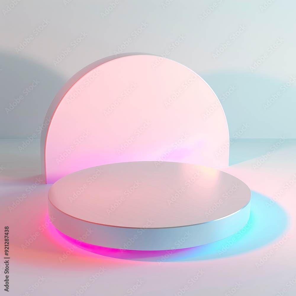 Round platform, front, simple,lay material, , gloss,silicone material, in 3d isometric shape, light color, matte texture, matte, rounded corner design, dreamlike atmosphere, generative ai Round platform, front, simple,lay material, , gloss,silicone material, in 3d isometric shape, light color, matte texture, matte, rounded corner design, dreamlike atmosphere, generative ai