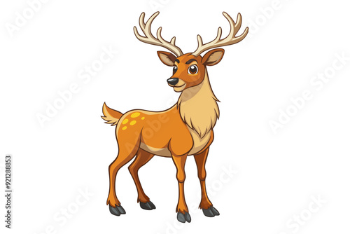 Graceful Deer Stag with Large Antlers Vector Illustration - SVG Files, Cricut Cut Files, Clipart, T-Shirt Graphics