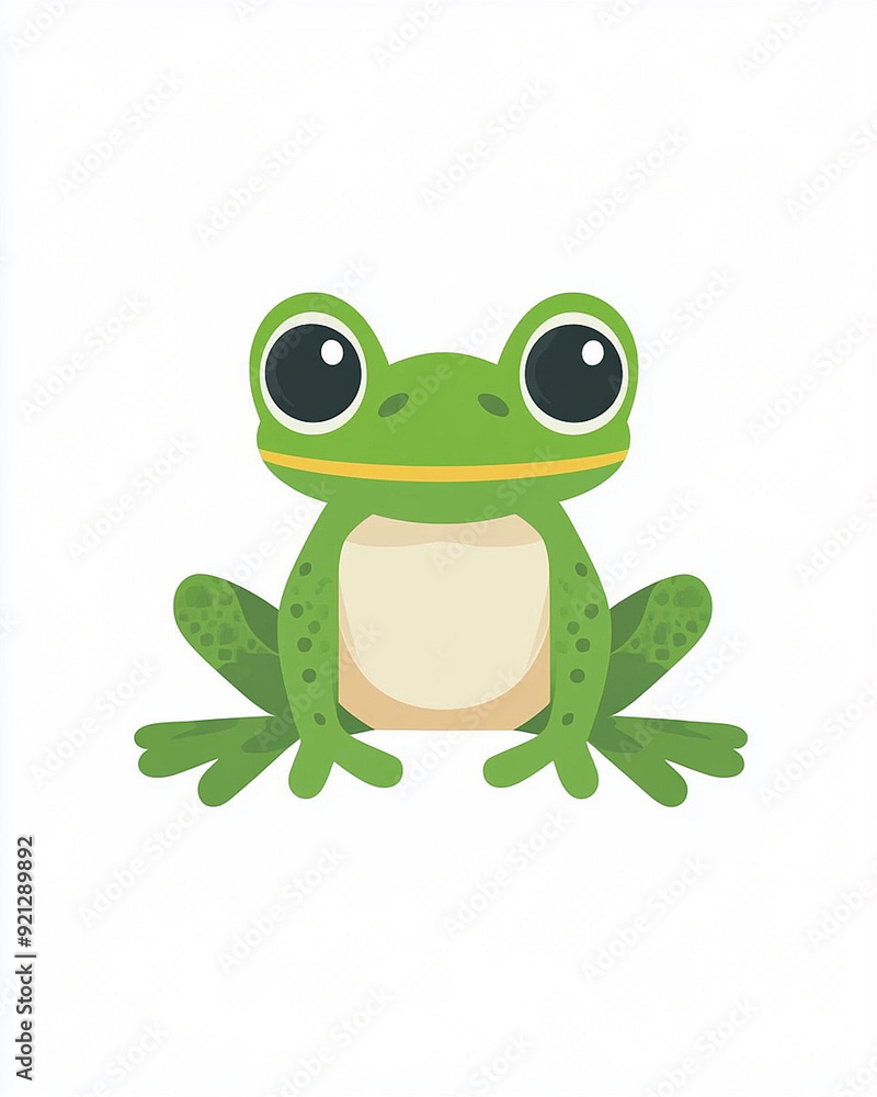 tiny small dark green cartoon frog with big black eyes. 4k full hd reptile illustration design art isolated on white background tiny small dark green cartoon frog with big black eyes. 4k full hd reptile illustration design art isolated on white background