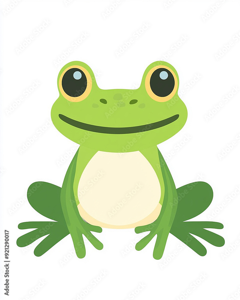 cute and friendly cartoon green frog with a big smile. 4k full hd reptile illustration design art isolated on white background cute and friendly cartoon green frog with a big smile. 4k full hd reptile illustration design art isolated on white background