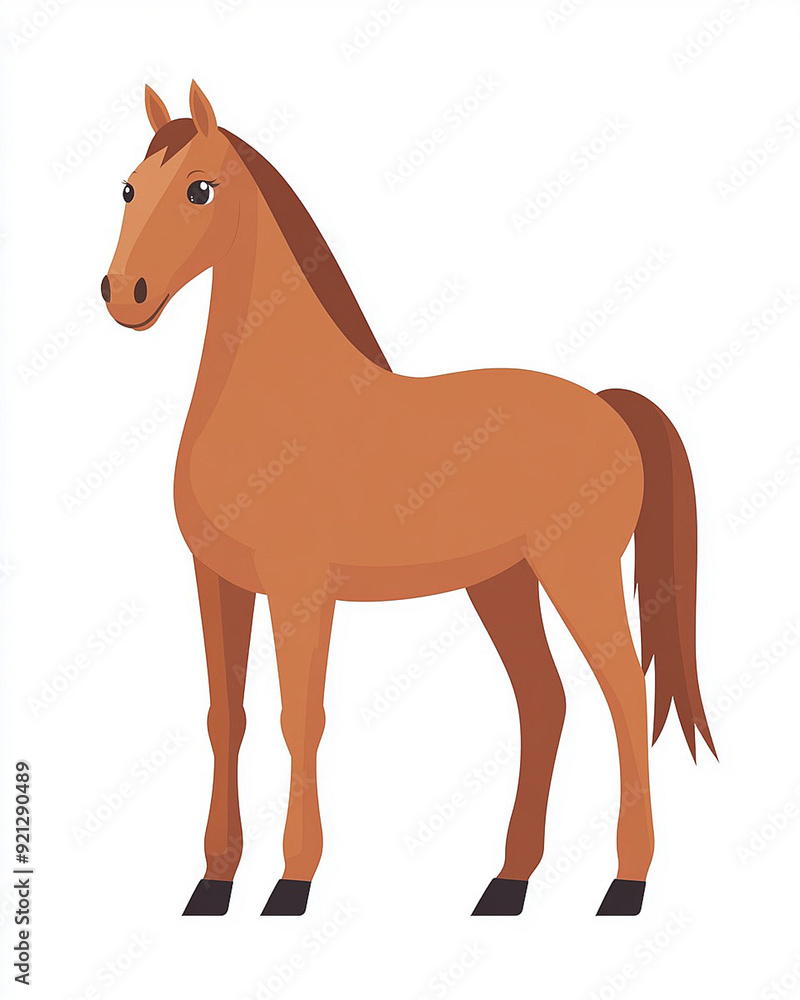 simple well groom minimalistic cartoon riding wild unsaddled horse. 4k full hd animal illustration design art isolated on white background simple well groom minimalistic cartoon riding wild unsaddled horse. 4k full hd animal illustration design art isolated on white background
