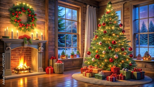 Wallpaper Mural Christmas, Christmas tree. Torontodigital.ca