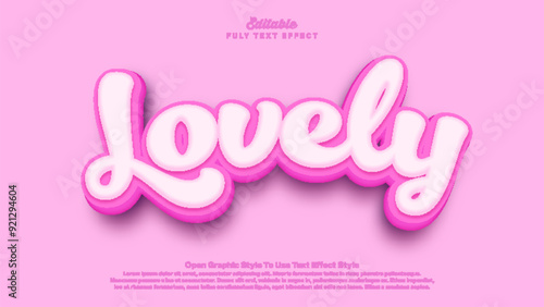 Bild auf Leinwand Lovely text effect, 3d text effect lovely theme.