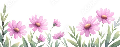 A vibrant and delicate watercolor illustration of pink flowers, perfect for spring-themed designs and floral decorations.