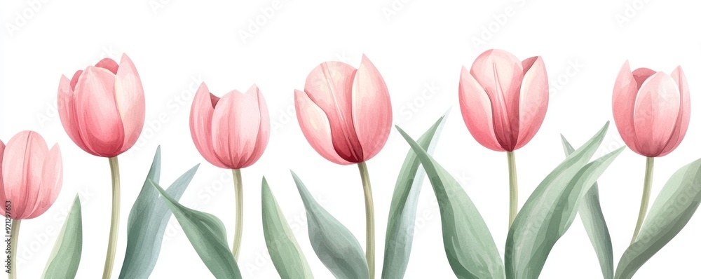 A beautiful arrangement of pink tulips, symbolizing love and spring, perfect for invitations and floral designs. A beautiful arrangement of pink tulips, symbolizing love and spring, perfect for invitations and floral designs.