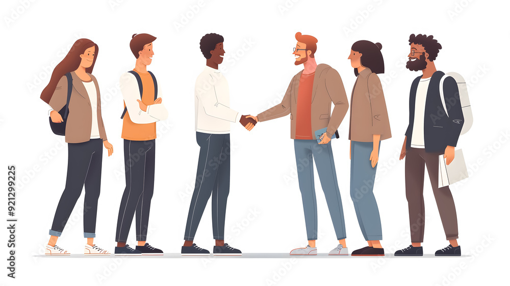 Obraz premium Casual business people shaking hands.