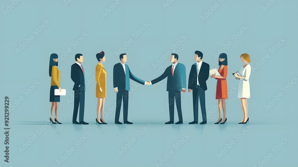 Casual business people shaking hands. Casual business people shaking hands.