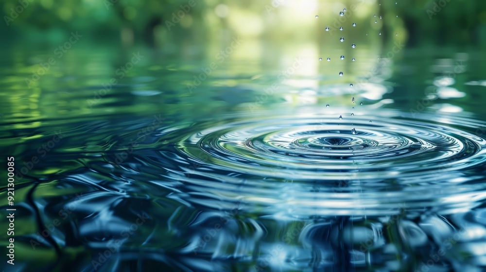 Water Gradient Ripple Abstract Water Ripples: Concentric ripples spreading across a ...