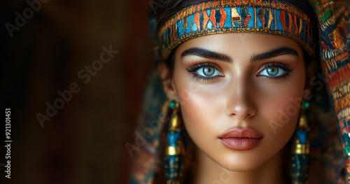 Portrait of a noblewoman in the ancient Egypt. 