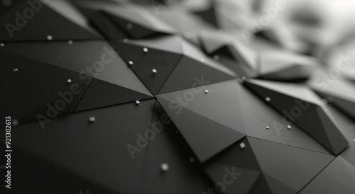Abstract Black Geometric Wall Design With Triangular Shapes and Textures