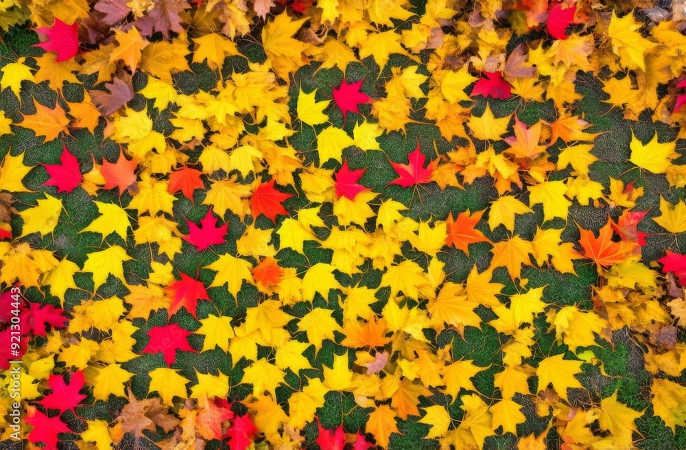 Background of autumn leaves and rose hips. Top view Background of autumn leaves and rose hips. Top view