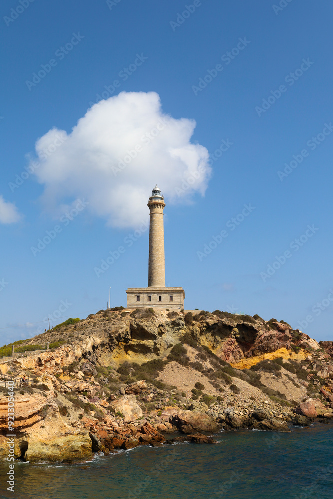 Fototapeta premium Beautiful Cabo de Palos lighthouse on a sunny day of Spring