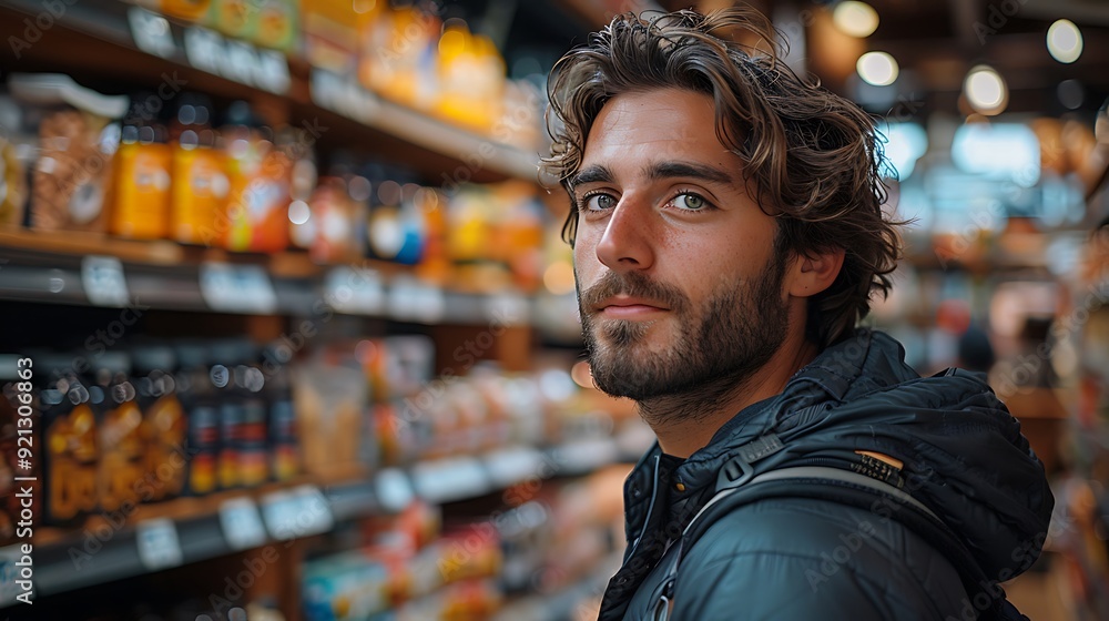 man in supermarket man in supermarket