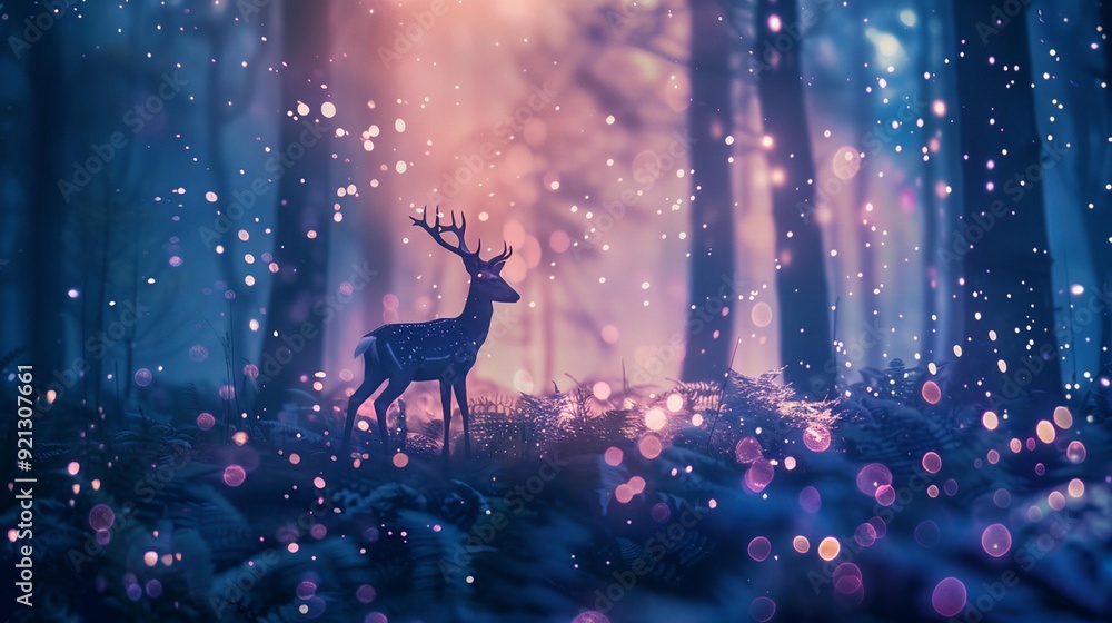 a deer standing in a forest a deer standing in a forest