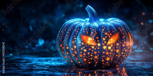 It's a magical moment during the Halloween season in October. photo