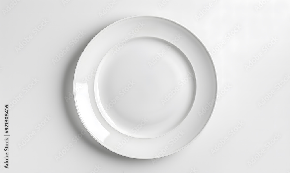 Empty ceramic round plate isolated on white background. View from above. isolated on a white background, design Empty ceramic round plate isolated on white background. View from above. isolated on a white background, design
