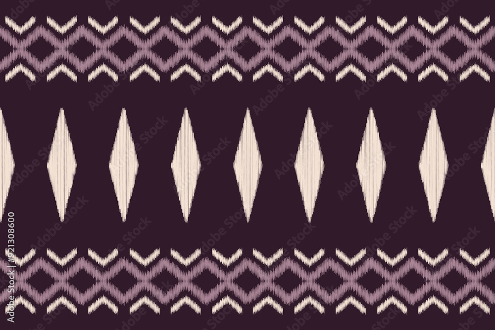 Traditional Ethnic ikat motif fabric pattern geometric style.Ikat embroidery Ethnic oriental pattern violet purple background wallpaper. Abstract,vector,illustration.Texture,frame,decoration. Traditional Ethnic ikat motif fabric pattern geometric style.Ikat embroidery Ethnic oriental pattern violet purple background wallpaper. Abstract,vector,illustration.Texture,frame,decoration.
