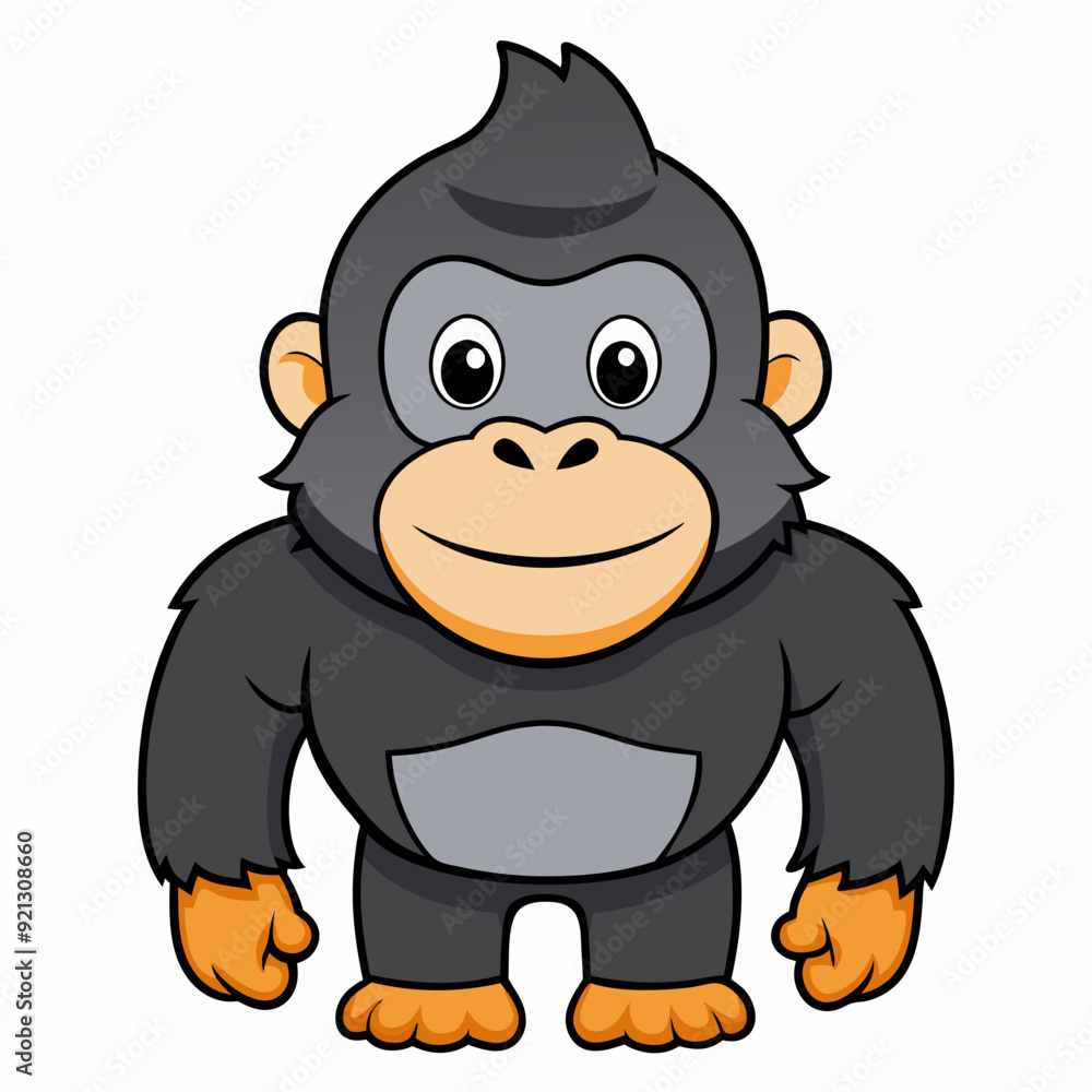 Fototapeta premium Cute and cool Gorilla Art vector illustration
