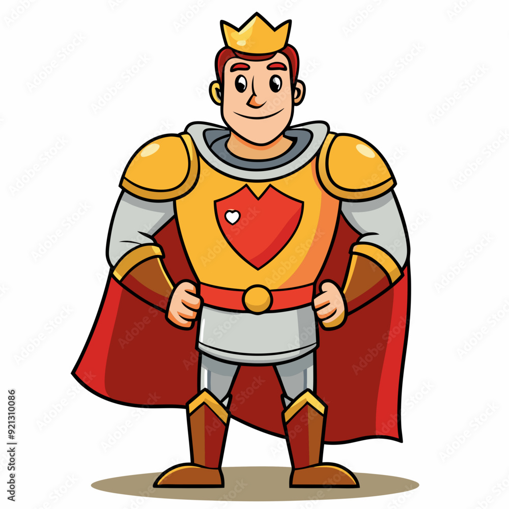 The beautiful strong prince in knight's armor stands tall The beautiful strong prince in knight's armor stands tall