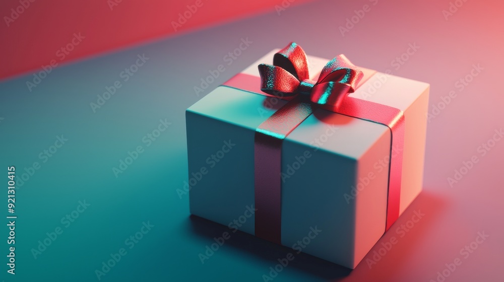 An Elegant Gift Box wrapped in Ribbon on a Colorful Background, perfect for any occasion An Elegant Gift Box wrapped in Ribbon on a Colorful Background, perfect for any occasion
