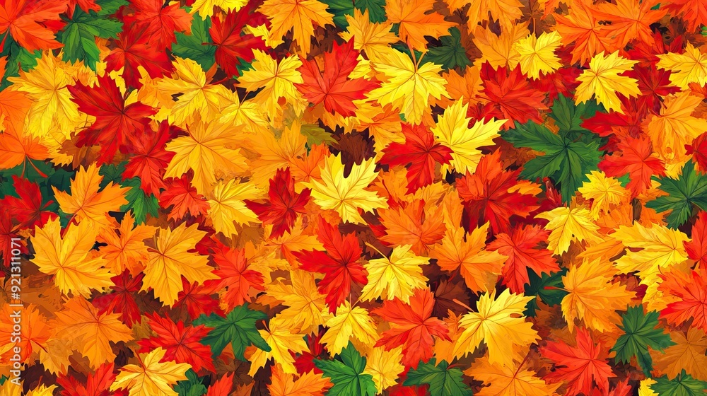 Autumn Leaves the Background with Warm and Vibrant Colors. AI generated image wallpaper Autumn Leaves the Background with Warm and Vibrant Colors. AI generated image wallpaper