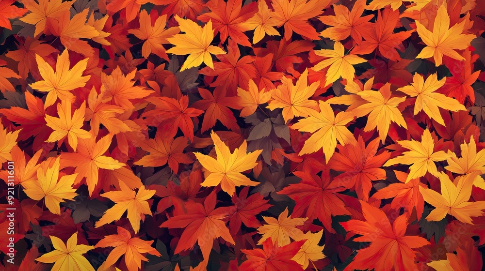 Autumn Leaves the Background with Warm and Vibrant Colors. AI generated image wallpaper Autumn Leaves the Background with Warm and Vibrant Colors. AI generated image wallpaper