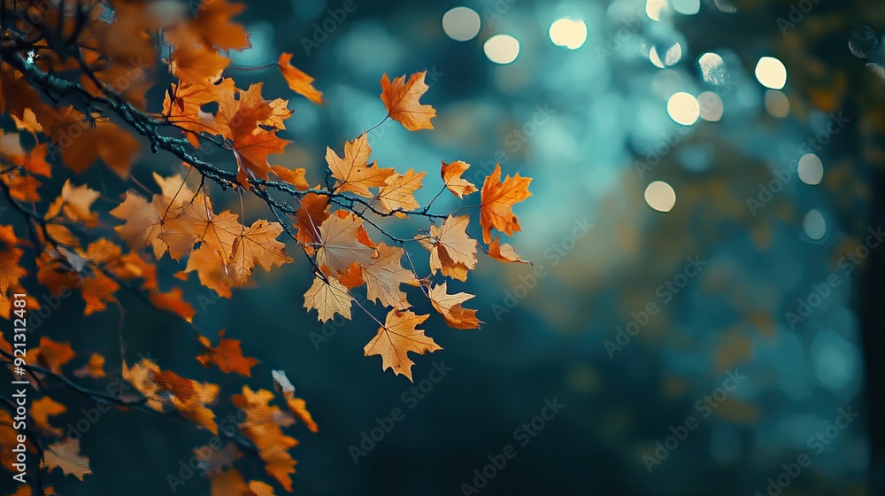 Autumn yellow leaves of tree in autumn park. Fall background with sun lights and Beautiful nature landscape. AI generated image Autumn yellow leaves of tree in autumn park. Fall background with sun lights and Beautiful nature landscape. AI generated image