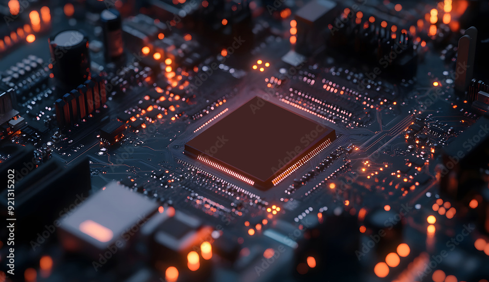 A close-up view with the acronym HTML displayed on a microchip, representing the concept of Hypertext Markup Language design A close-up view with the acronym HTML displayed on a microchip, representing the concept of Hypertext Markup Language design