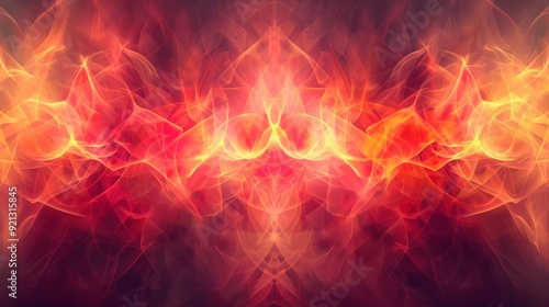 Geometric Flame Patterns: Flames abstracted into geometric shapes, using vibrant reds and oranges to convey heat and motion.