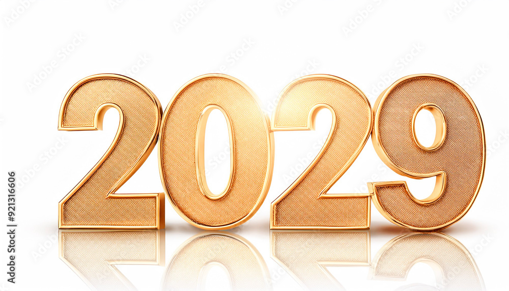 Happy 2029 in shiny gold lettering Happy 2029 in shiny gold lettering