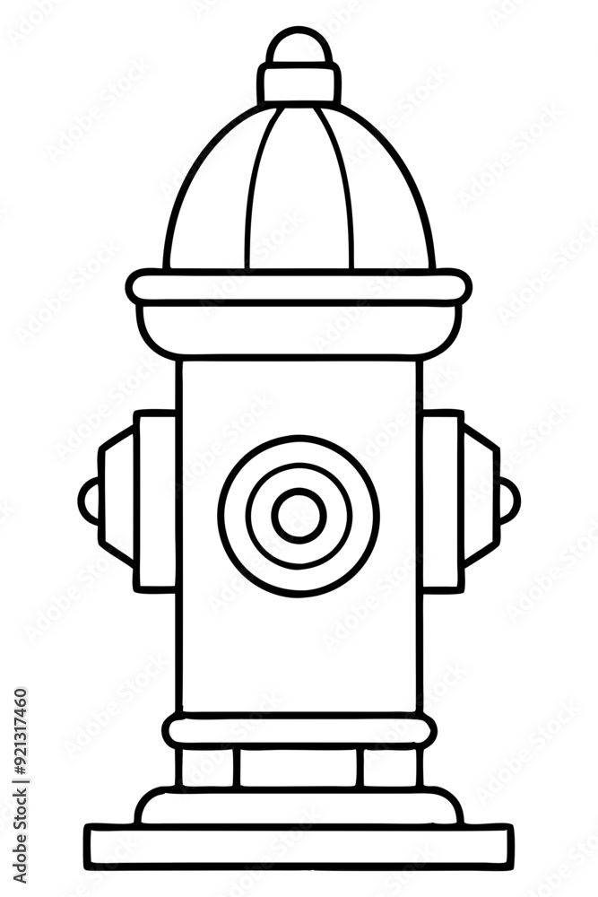 Fire Hydrant Vector Graphic Black White Outline Fire Safety Illustration Emergency Equipment Fire Hydrant Vector Graphic Black White Outline Fire Safety Illustration Emergency Equipment