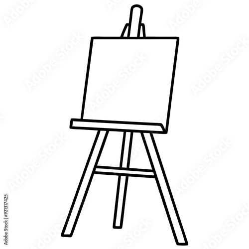 Vector Illustration Easel Art Board for Artists and Creative Projects Ideal for Design Education