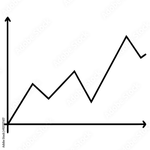 Vector Line Graph Illustrating Growth Trends Upward Trend Business Analytics Finance Performance Chart